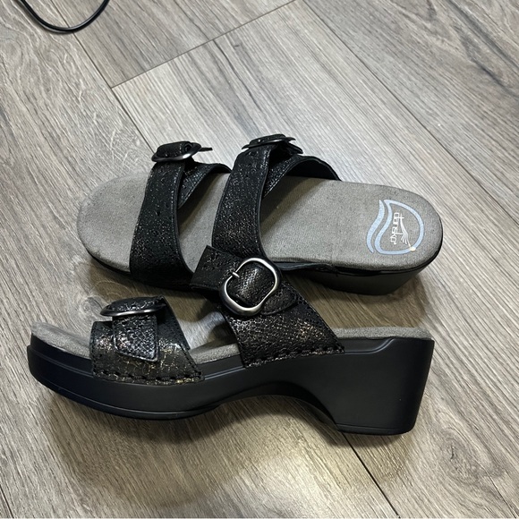 DANSKO Sophie Black Leather Embossed Strap Slide Sandal Size EU 36 US 5 - Picture 10 of 10